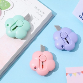 3pc Cute Portable Mini Flower Utility Knife  Stationery Kids Handmade Paper Cutter Express Box Knife Office Supplies