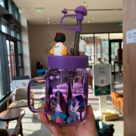 525 ML Mug Night Elf Purple Mason Cup Straw Glass Cup Coffee Cup Water Bottle Birthday Gif
